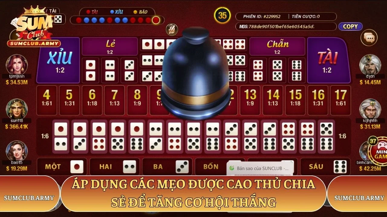 Áp dụng các mẹo được cao thủ Sumclub chia sẻ để tăng cơ hội thắng Áp dụng các mẹo được cao thủ Sumclub chia sẻ để tăng cơ hội thắng